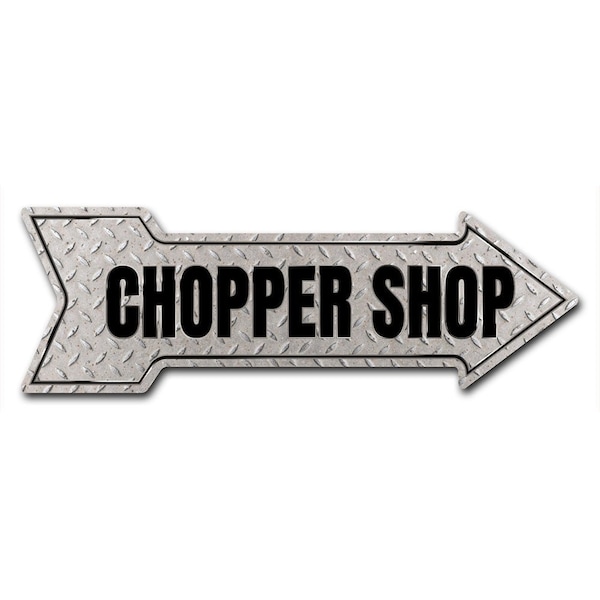 Chopper Shop Arrow Decal Funny Home Decor 24in Wide